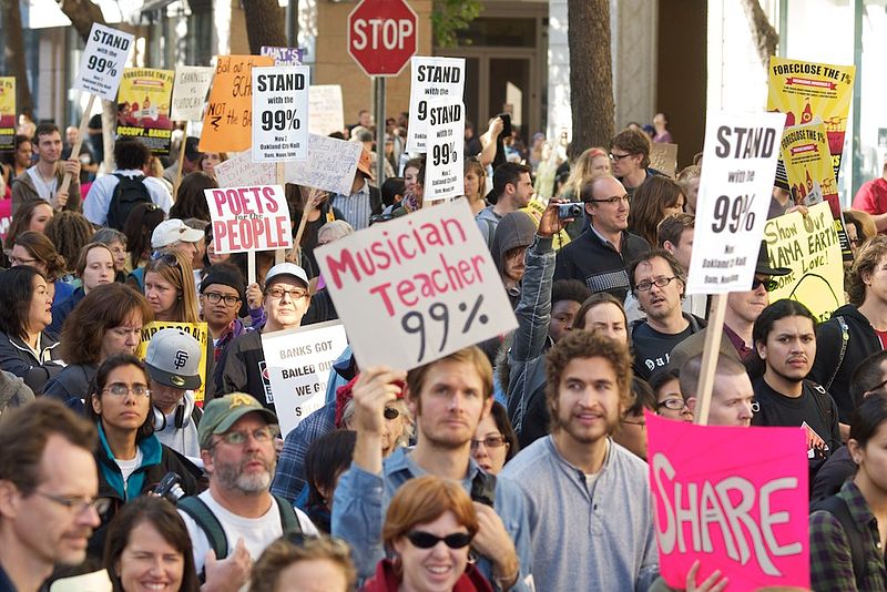 An Occupy protest against economic inequality